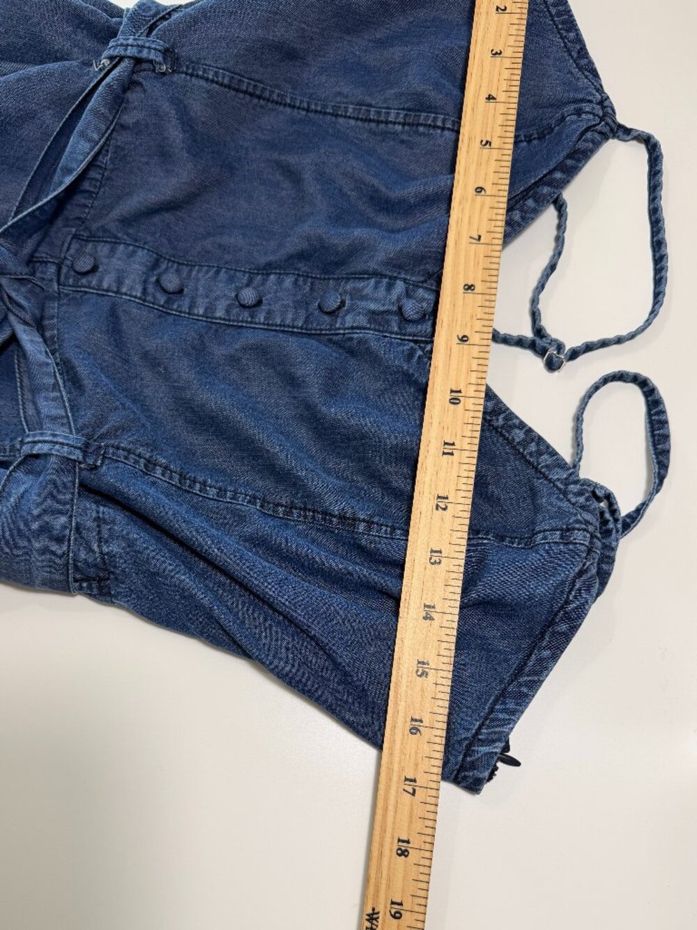 Dynamite Blue Denim Jumpsuit with Straps and Buttons - Picture 8 of 11